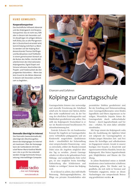 Kolping Magazin | September - Oktover 2015