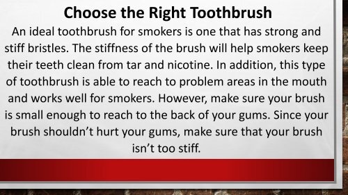 Five Dental Care And Oral Hygiene Tips For Smokers .