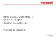 RP1r-Supra / VSN-RP1r+ / ESS-RP1r-Supra Central de extinción Manual de usuario