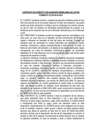 Condiciones Generales del Contrato de - Caja Municipal de Sullana