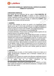 Condiciones Generales y Especificas del Contrato - Caja Municipal ...