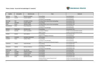 Títulos y Grados - Escuela de Fonoaudiología (1° semestre)