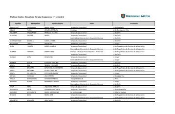 Títulos y Grados - Escuela de Terapia Ocupacional (1° semestre)