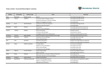 Títulos y Grados - Escuela de Biotecnología (1° semestre)