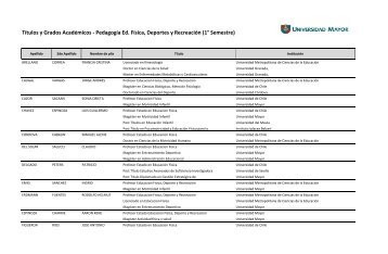 Listado de Profesores - Universidad Mayor