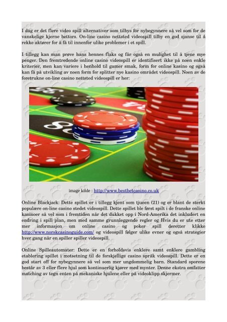 Typer Av Online Casino Spill Og Poker Rom