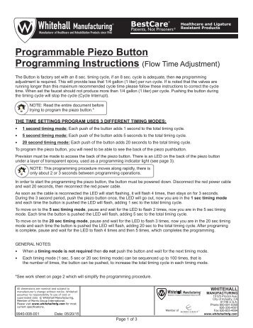 Programmable Piezo Button Programming Instructions