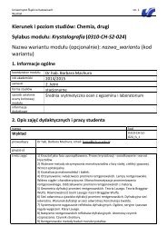 Krystalografia - Uniwersytet ÅlÄski