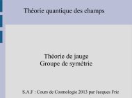 Théorie quantique des champs Théorie de jauge Groupe de symétrie