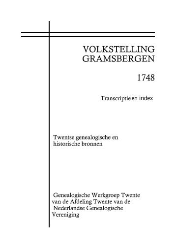 Volkstelling 1748 Gramsbergen - Historisch Centrum Overijssel