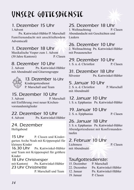 Gemeindebrief 2013-12 Dezember & Januar