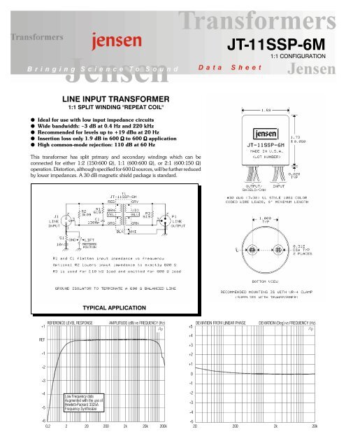 Jensen Jt 11p 1 Transformer Jensen Transformers JT-11P-1HPC Line