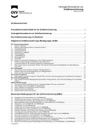 Vertragsinformationen zur Unfallversicherung - GVV-Versicherungen