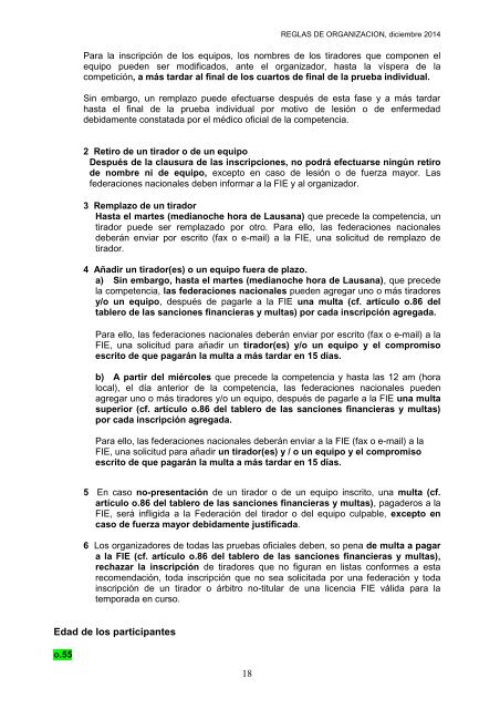 REGLAS DE ORGANIZACIÓN DE ESGRIMA