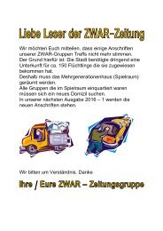 Info Umzug Liebe Leser der  ZWAR