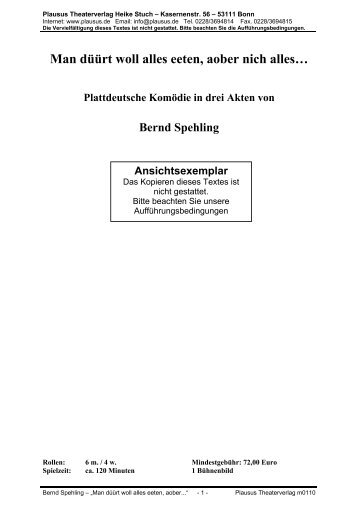 Man düürt woll alles eeten, aober nich alles… - Deutschlands ...