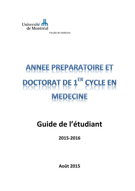 Guide de l'étudiant