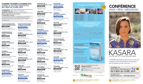 TOURNÉE KASARA QUÉBEC 2015