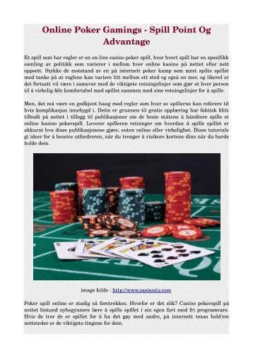 Online Poker Gamings - Spill Point Og Advantage