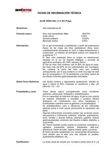 FICHAS DE INFORMACIÓN TÉCNICA