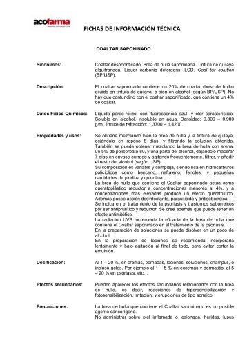 FICHAS DE INFORMACIÓN TÉCNICA