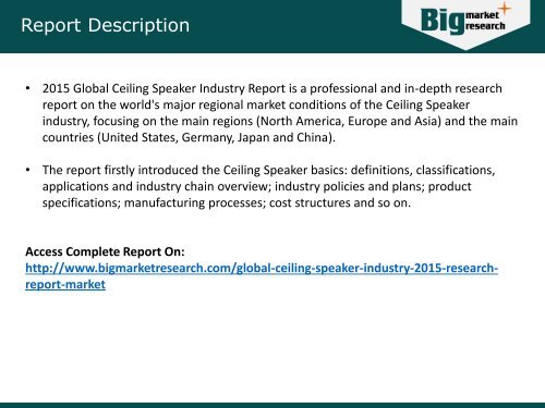 Global Ceiling Speaker Industry 2015 Market Research Report