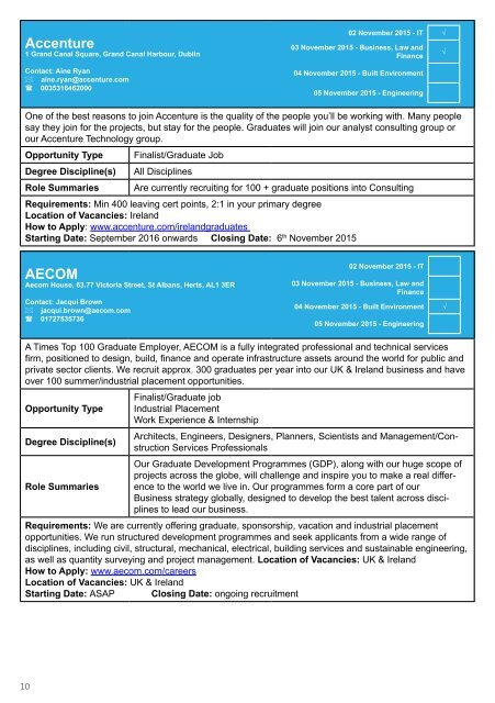 Graduate Recruitment & Work Placement Fairs 2015