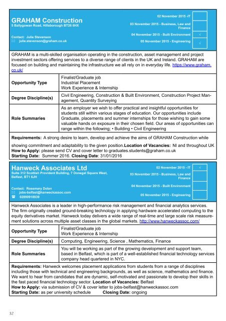 Graduate Recruitment & Work Placement Fairs 2015