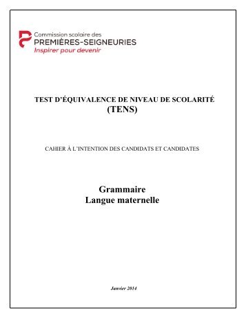 Grammaire Langue maternelle