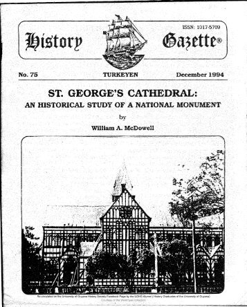 St. GEORGE'S CATHEDRAL: An Historical Study Of A National Monument. 