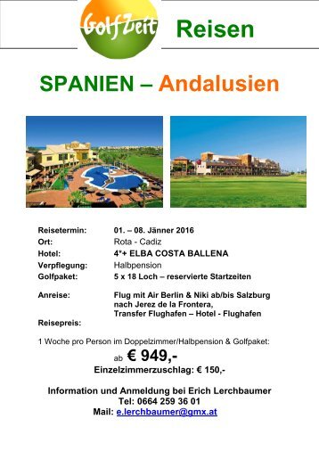 Golfreise Andalusien