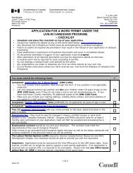 application for a work permit under the live-in caregiver program