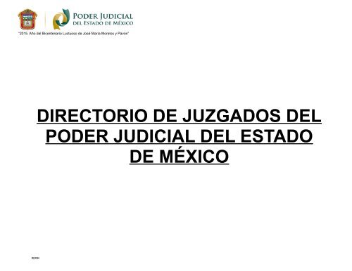 DIRECTORIO DE JUZGADOS DEL PODER JUDICIAL DEL ESTADO DE MÉXICO