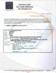 certificado de conformidad de producto - amway de mexico