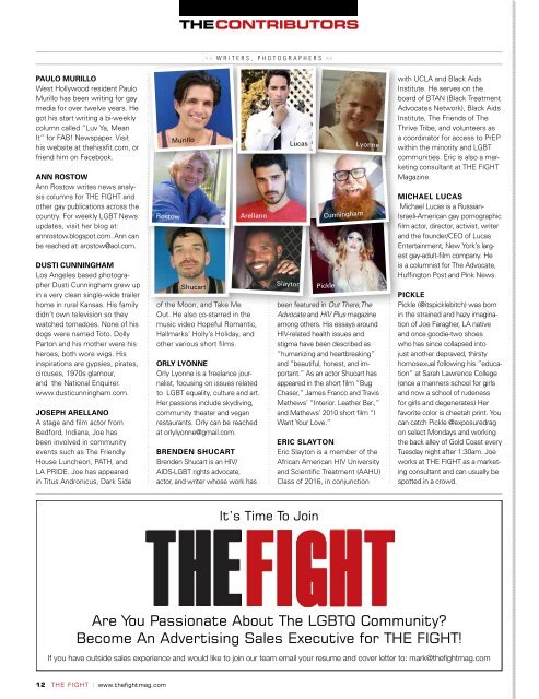 THE FIGHT SOCAL'S LGBT MONTHLY PUBLICATION NOVEMBER 2015