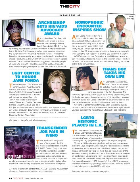 THE FIGHT SOCAL'S LGBT MONTHLY PUBLICATION NOVEMBER 2015