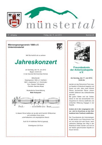 Jahreskonzert - Münstertal