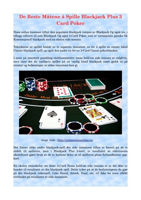 De Beste Måtene å Spille Blackjack Plus 3 Card Poker