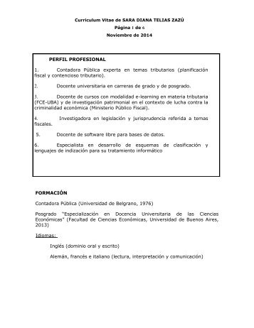 CV de Sara Diana Telias - Fiscus