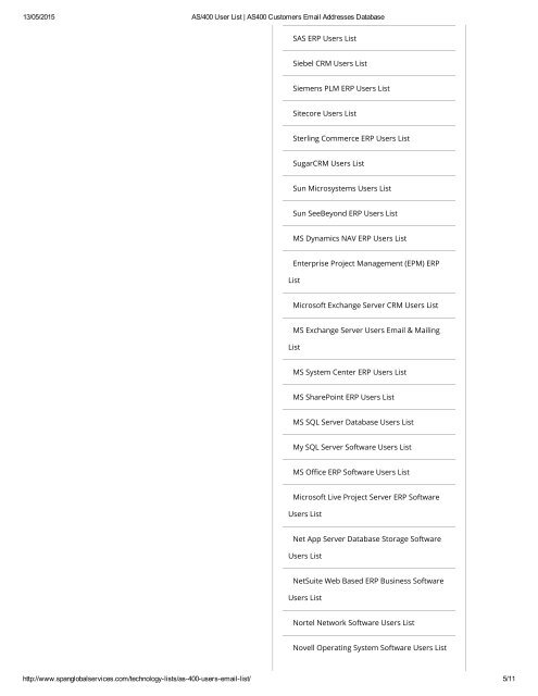 Purchase Tele Verified IBM AS/400 Customers List from Span Global Services