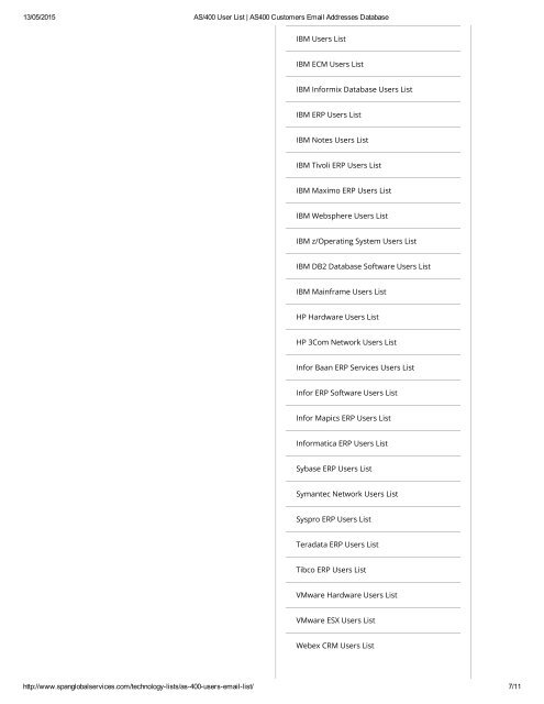 Purchase Tele Verified IBM AS/400 Customers List from Span Global Services