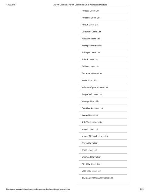 Purchase Tele Verified IBM AS/400 Customers List from Span Global Services