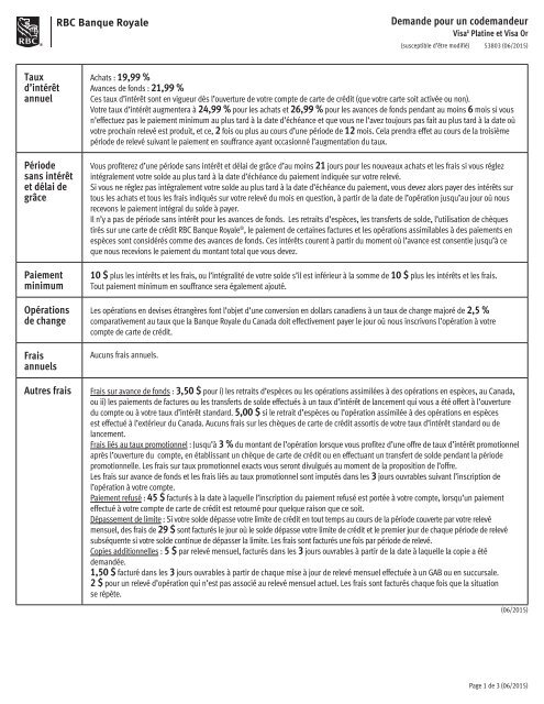 Formule en format PDF - RBC Banque Royale