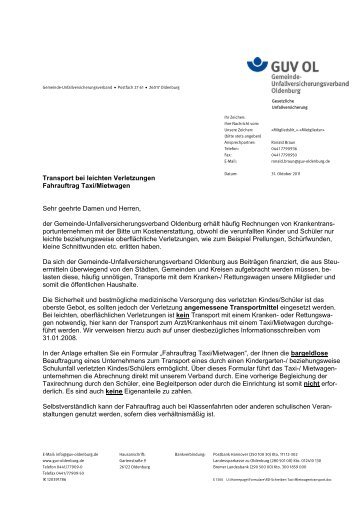 Rundschreiben - Gemeinde-Unfallversicherungsverband Oldenburg