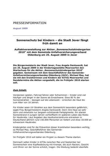 Sonnenschutz - Gemeinde-Unfallversicherungsverband Oldenburg