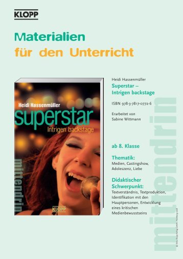 Superstar – Intrigen backstage - Verlag Friedrich Oetinger