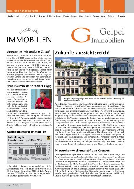 Kundenzeitung Frühling 2014