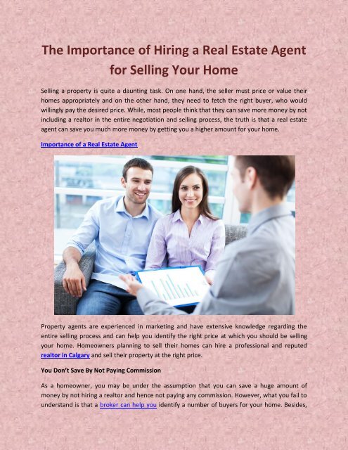 The Importance of Hiring a Real Estate Agent for Selling Your Home