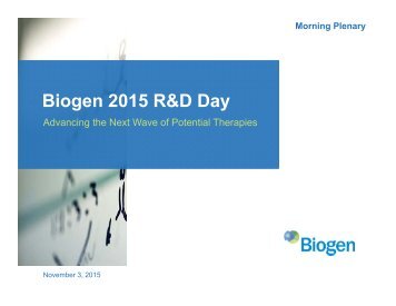 Biogen 2015 R&D Day