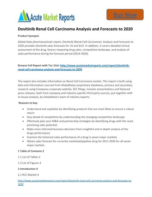 Global Dovitinib Renal Cell Carcinoma 2020 Market Till,- New Study By ...
